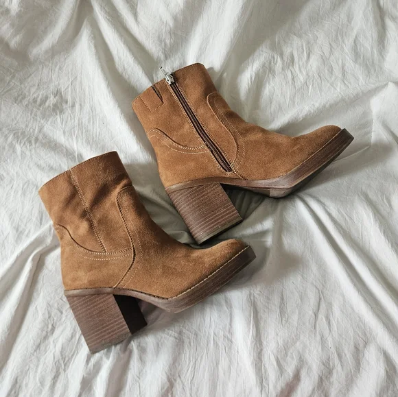 Brown Suede Ankle Boots - Picture 4 of 5